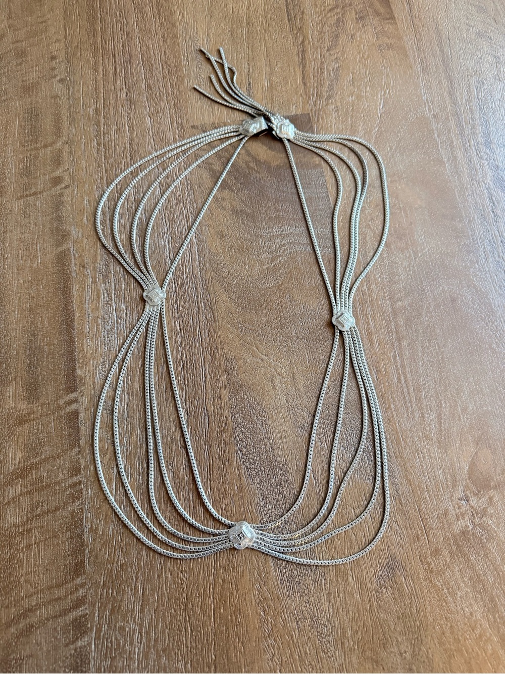 Christian Dior Multi-Strand Silver-Tone Necklace